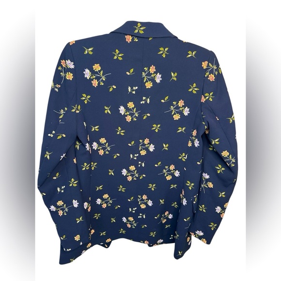 H&M Floral Blazer - Navy Blue with Flowers - Size 4 - Picture 3 of 9